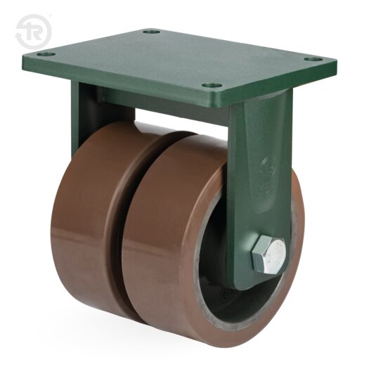 Ruote In Poliuretano TR Powerhigh, Supporto Fisso Elettrosaldato Gemellato — Tellure Rota