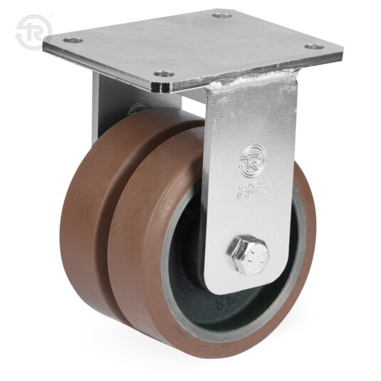 Ruote In Poliuretano TR Powerhigh, Supporto Fisso Elettrosaldato Gemellato — Tellure Rota