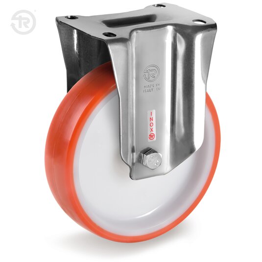 Ruote In Poliuretano Termoplastico, Supporto Fisso Inox NLX — Tellure Rota