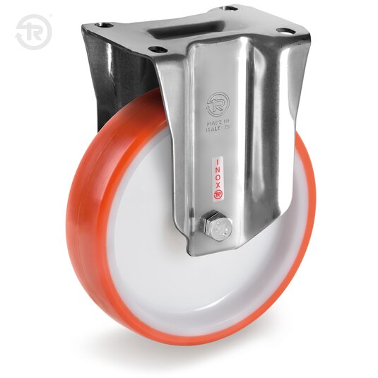 Ruote In Poliuretano Termoplastico, Supporto Fisso Inox Px — Tellure Rota