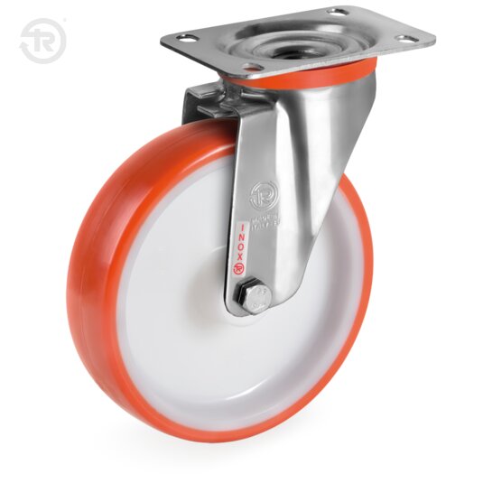 Ruote In Poliuretano Termoplastico, Supporto Rotante Inox NLX — Tellure Rota