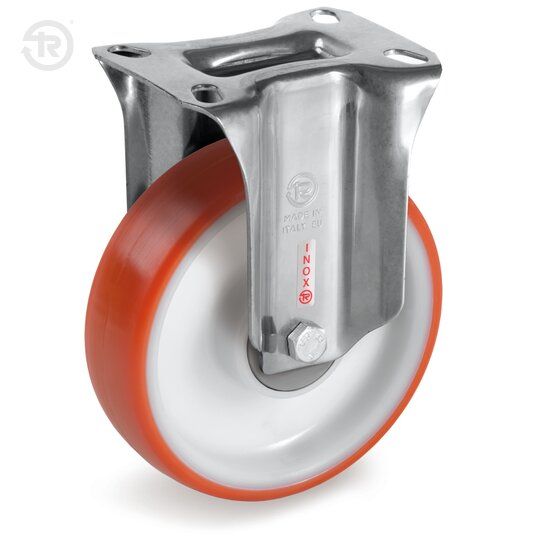Ruote In Poliuretano Termoplastico, Supporto Fisso Inox NLX — Tellure Rota