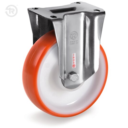 Ruote In Poliuretano Termoplastico, Supporto Fisso Inox Px — Tellure Rota