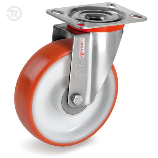 Ruote In Poliuretano Termoplastico, Supporto Rotante Inox NLX — Tellure Rota