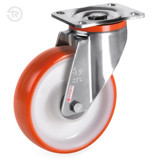 Ruote In Poliuretano Termoplastico, Supporto Rotante Inox Px — Tellure Rota