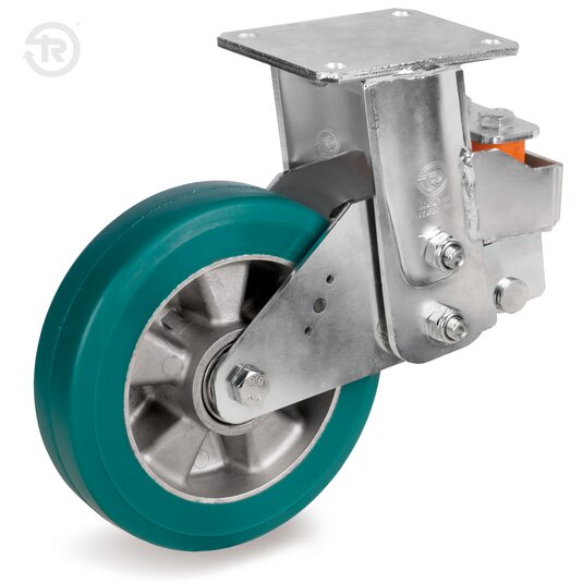 Ruote In Poliuretano TR Roll Alto Spessore, Supporto Fisso Molleggiato — Tellure Rota