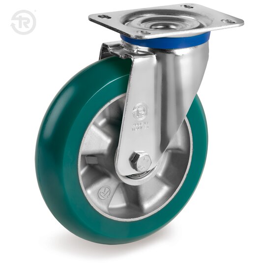 Ruote In Poliuretano TR Roll Bombate, Supporto Rotante M — Tellure Rota