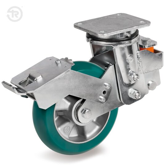Ruote In Poliuretano TR Roll Bombate, Supporto Eesmhd, Freno — Tellure Rota