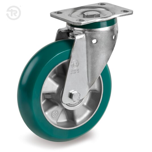Ruote In Poliuretano TR Roll Bombate, Supporto Rotante PT — Tellure Rota