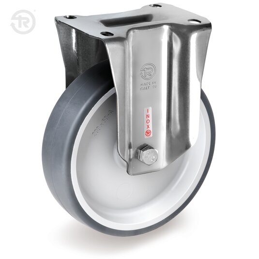 Ruote In Gomma Termoplastica, Supporto Fisso Inox NLX — Tellure Rota