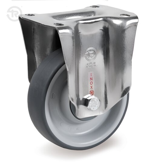 Ruote In Gomma Termoplastica, Supporto Fisso Inox NLX — Tellure Rota