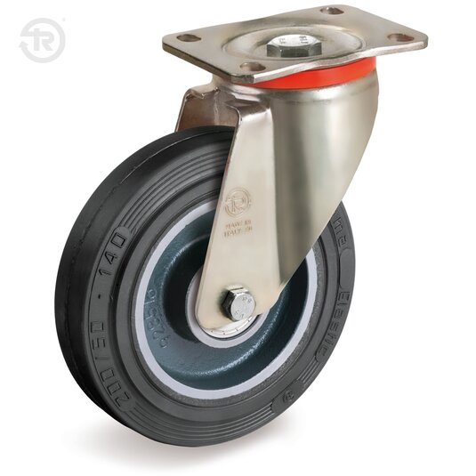 Ruote In Gomma Sigma Elastic, Supporto Rotante P — Tellure Rota