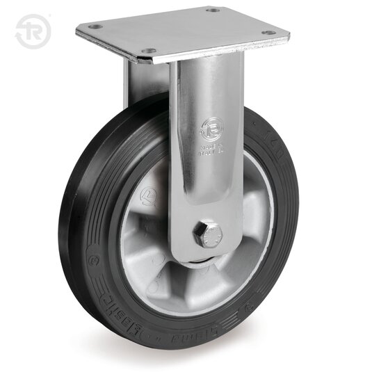 Ruote In Gomma Sigma Elastic, Supporto Fisso Elettrosaldato — Tellure Rota