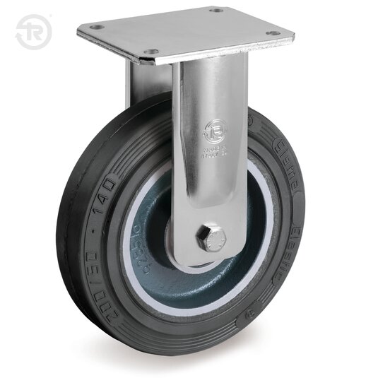 Ruote In Gomma Sigma Elastic, Supporto Fisso Elettrosaldato — Tellure Rota