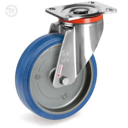 Ruote In Gomma Sigma Elastic, Supporto Rotante Inox Px — Tellure Rota