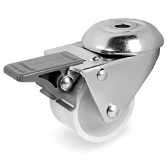 Tellure Rota 327302 — Ruote gemellate in poliammide 6, supporto rotante foro passante per alta portata con freno — 327302 | Tellure Rota