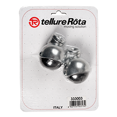 Tellure Rota 333001 — Ruote mobilio sferiche in gomma con supporto rotante foro passante — 333001 | Tellure Rota