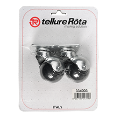 Tellure Rota 334003 — Ruote mobilio sferiche in gomma con supporto rotante piastra — 334003 | Tellure Rota