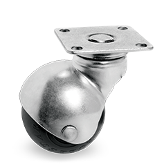 Tellure Rota 334101 — Ruote mobilio sferiche in gomma con supporto rotante piastra — 334101 | Tellure Rota