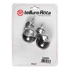 Tellure Rota 336001 — Ruote mobilio sferiche in gomma con supporto rotante codolo — 336001 | Tellure Rota