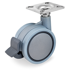 Tellure Rota 342104 — Ruedas para muebles gemelas en poliamida 6 con soporte giratorio pletina — 342104 | Tellure Rota