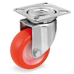 Tellure Rota 364301 — Ruote in poliuretano iniettato nucleo in poliammide 6, supporto rotante piastra — 364301 | Tellure Rota