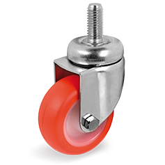 Tellure Rota 366302 — Ruote in poliuretano iniettato nucleo in poliammide 6, supporto rotante con codolo — 366302 | Tellure Rota