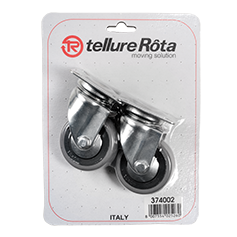 Tellure Rota 374001 — Ruote in gomma, nucleo in polipropilene con parafili, supporto rotante piastra — 374001 | Tellure Rota