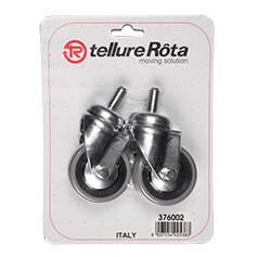 Tellure Rota 376001 — Ruote in gomma, nucleo in polipropilene con parafili, supporto rotante codolo — 376001 | Tellure Rota
