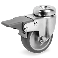 Tellure Rota 387200 — Ruote in gomma termoplastica, nucleo in polipropilene, supporti rotanti foro passante con freno anteriore