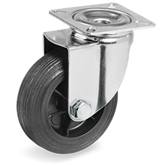 Tellure Rota 514411 — Roues en caoutchouc injecté TPR, corps en polypropylène, monture pivotante à platine