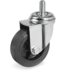 Tellure Rota 516801 — Roues en caoutchouc injecté TPR, corps en polypropylène, monture pivotante à tige
