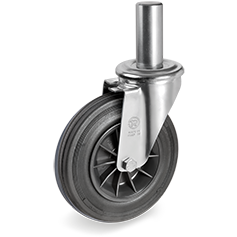 Tellure Rota 525520 — Ruote in gomma standard, nucleo in polipropilene, supporto rotante con codolo NL — 525520 | Tellure Rota