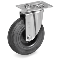 Tellure Rota 525802 — Roues en caoutchouc standard, corps en polypropylène, monture pivotante à platine SL — 525802 | Tellure Rota