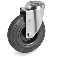 Tellure Rota 526103 — Ruote in gomma standard, nucleo in polipropilene, supporto rotante foro passante SL — 526103 | Tellure Rota