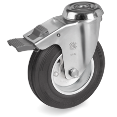 Tellure Rota 536202 — Ruote in gomma standard, nucleo composto da due dischi in lamiera, supporto rotante foro passante SL freno anteriore — 536202 | Tellure Rota