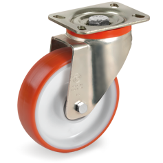 Tellure Rota 608208 — Ruote in poliuretano iniettato, nucleo in poliammide 6, supporto rotante piastra P — 608208 | Tellure Rota