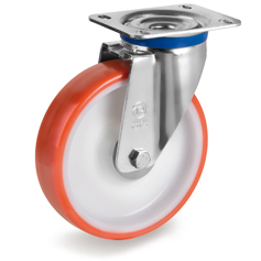 Tellure Rota 608406 — Roues en polyuréthane injecté, corps en polyamide 6, monture pivotante à platine M — 608406 | Tellure Rota