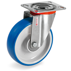 Tellure Rota 615401 — Roues en polyuréthane injecté, corps en polyamide 6, monture pivotante à platine NLX — 615401 | Tellure Rota