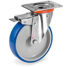 Tellure Rota 616703 — Ruote in poliuretano iniettato, nucleo in poliammide 6, supporto rotante piastra NLX freno anteriore — 616703 | Tellure Rota