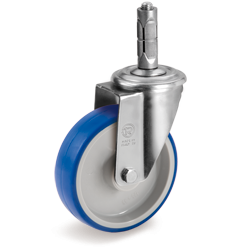 Tellure Rota 619201 — Roues en polyuréthane thermoplastique, corps en polyamide 6, monture pivotante NL avec fixation expansible en alliage Zama — 619201 | Tellure Rota