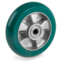 Tellure Rota 622163 — 'TR Roll' Polyurethanräder mit extra dickem, leicht balligem Laufbelag und Aluminium Felge — 622163 | Tellure Rota
