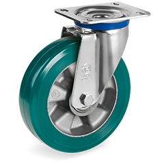 Tellure Rota 624504 — Ruote in poliuretano TR-ROLL, nucleo in alluminio, supporto rotante piastra M — 624504 | Tellure Rota