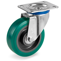 Tellure Rota 624546 — 'TR Roll' Polyurethanräder mit Polyamid 6 Kern, Lenkrolle mit Platte Typ M — 624546 | Tellure Rota