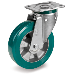 Tellure Rota 625005 — Ruote in poliuretano TR-ROLL, nucleo in alluminio, supporto rotante piastra PT — 625005 | Tellure Rota