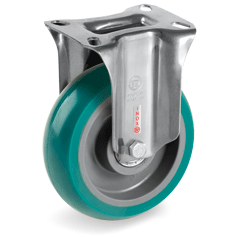 Tellure Rota 625224 — Ruote in poliuretano 'TR Roll' con profilo bombato ergonomico, nucleo in poliammide 6, supporto fisso tipo NLX — 625224 | Tellure Rota