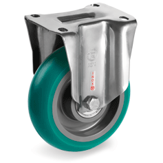 Tellure Rota 625526 — Ruote in poliuretano 'TR Roll' con profilo bombato ergonomico, nucleo in poliammide 6, supporto fisso tipo PX — 625526 | Tellure Rota