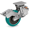 Tellure Rota 626006 — TR-ROLL Polyurethan-Räder, Gußkern, geferdete Lenkrolle mit Platte EES MHD mit Bremse — 626006 | Tellure Rota