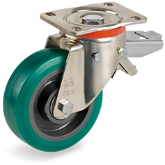 Tellure Rota 627236 — Roues en polyuréthane 'TR-Roll', corps en polyamide 6, monture pivotante P avec blocage — 627236 | Tellure Rota