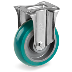 Tellure Rota 627734 — Ruote in poliuretano 'TR Roll' con profilo bombato ergonomico, nucleo in poliammide 6, supporto fisso tipo NL-M — 627734 | Tellure Rota